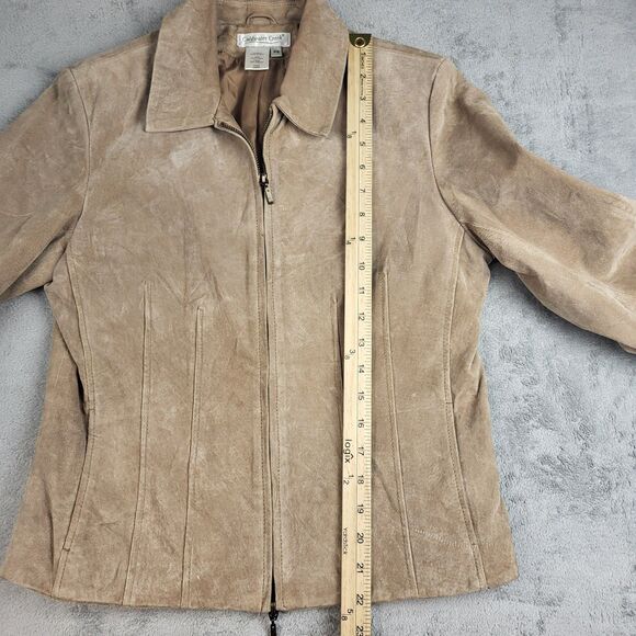 Coldwater Creek Leather Long Sleeve Zipper Size Petite Small - Picture 9 of 15